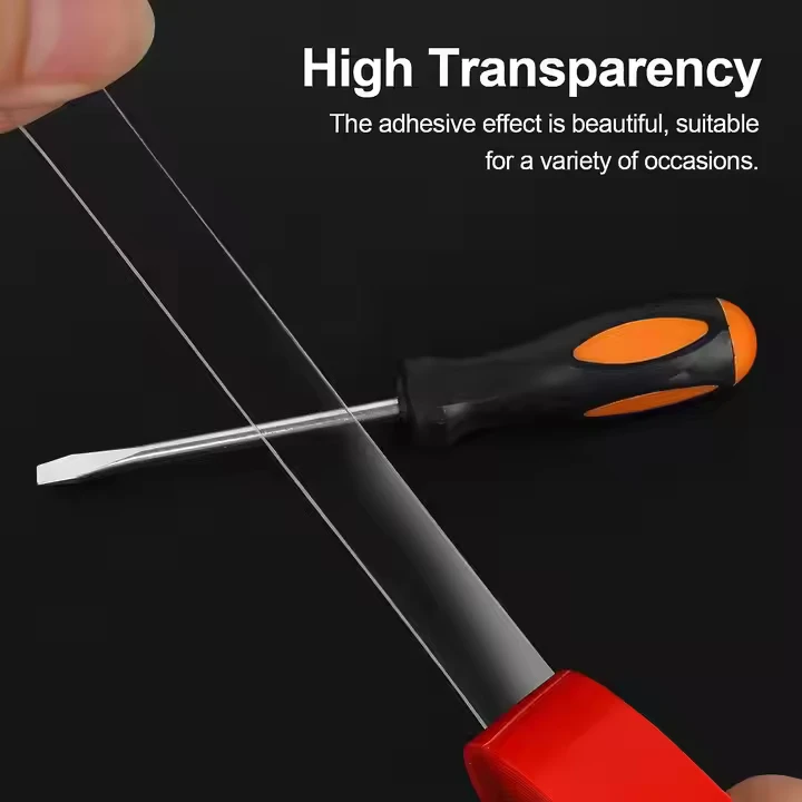 Super Strong Adhesive Solvent Acrylic glue Double Sided PET Adhesive Tape With Red release film liner