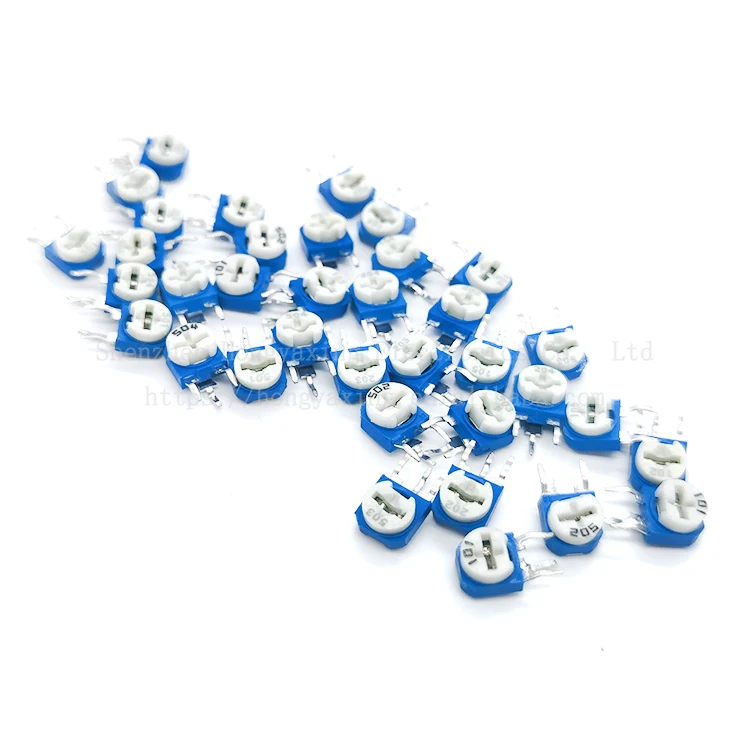 RM063 vertical blue white adjustable resistor WH06 potentiometer 101 passive rotary potentiometer variable resistor 100R