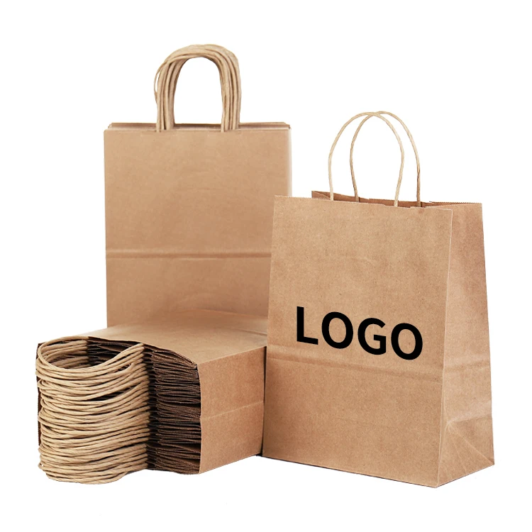 Large loading capacity big paper bags custom printed shopping paper bag low cost brown kraft paper bag