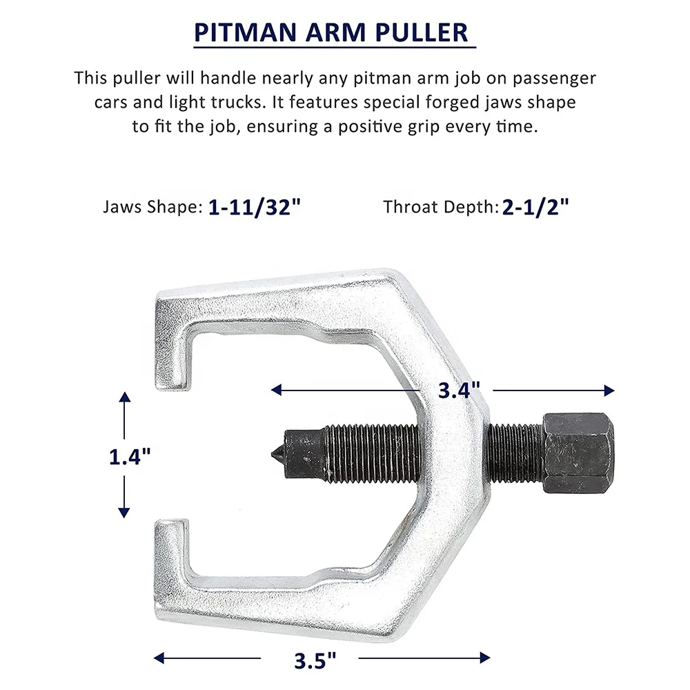 5pc Ball Joint Separator, Pitman Arm Puller, Tie Rod End Tool Set for Front End Service, Splitter Removal Kit