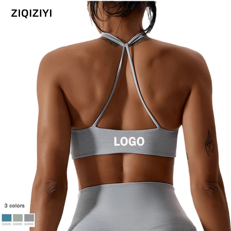 Custom Ropa Deportiva Mujer High Impact Support Open Back Crop Top Hot Sexy Women Gym Fitness Yoga Sports Bra