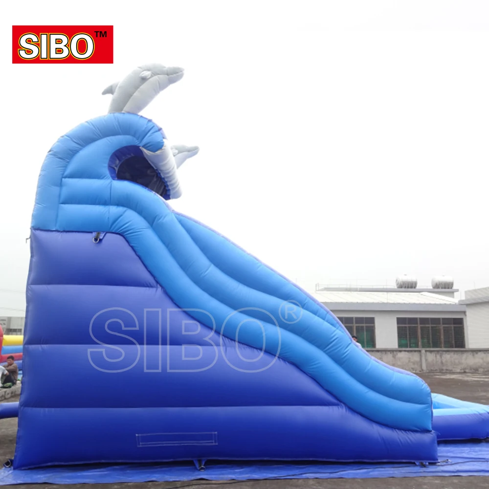GMIF outdoor hot inflatable equipment blue wave inflatable water slide toy for kids fun in beach