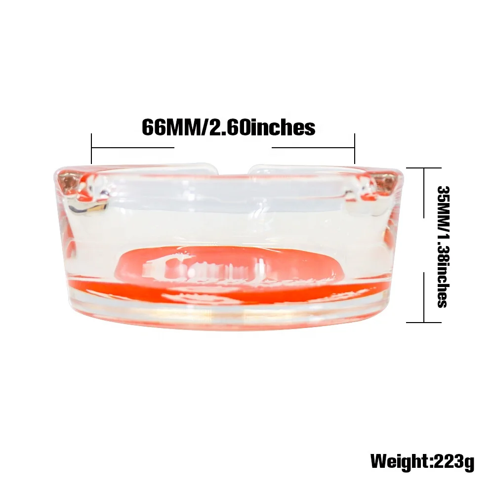 Hot-selling Round glass ashtray 65mm cigarette accessories smoking ashtray wholesale logo custom accepted