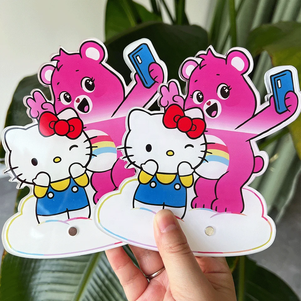 Custom hello kitty lash tile with magnet customizable acrylic magnetic lash glue pallet tile