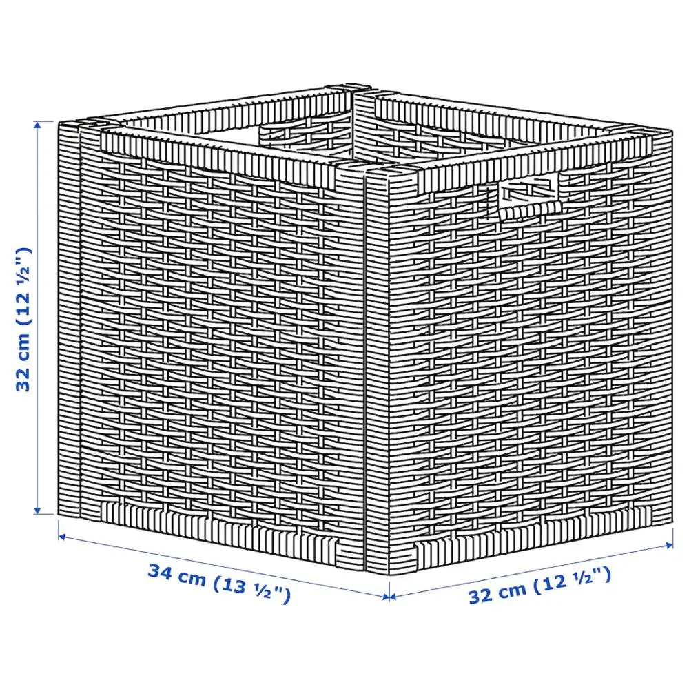 Cheap Wicker Basket Square Natural Rattan for saving space storage usually for laundry from cirebon Indonesia