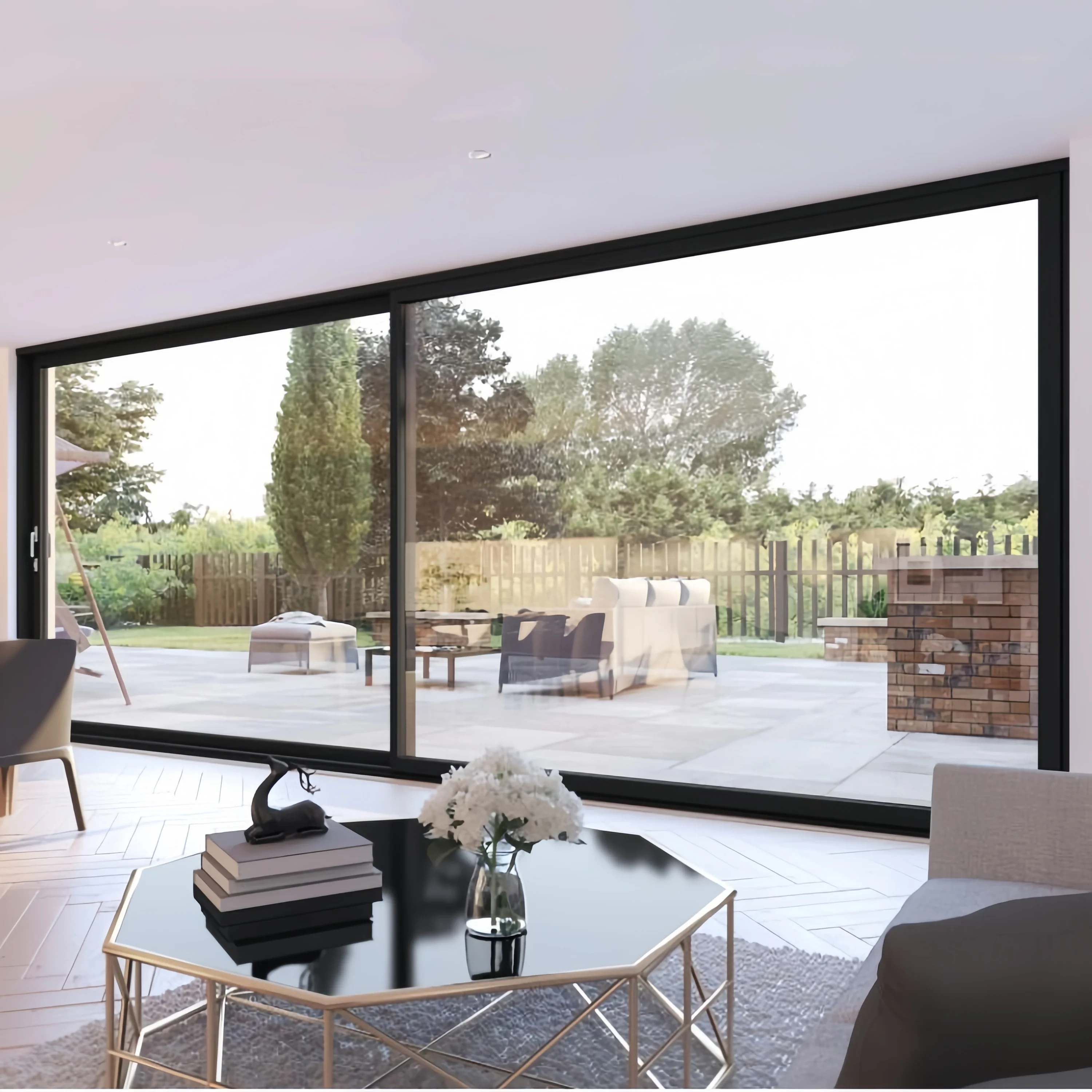 customized outdoor double glazed Residential houses waterproof soundproof door sliding door large heatproof slide doors for sale