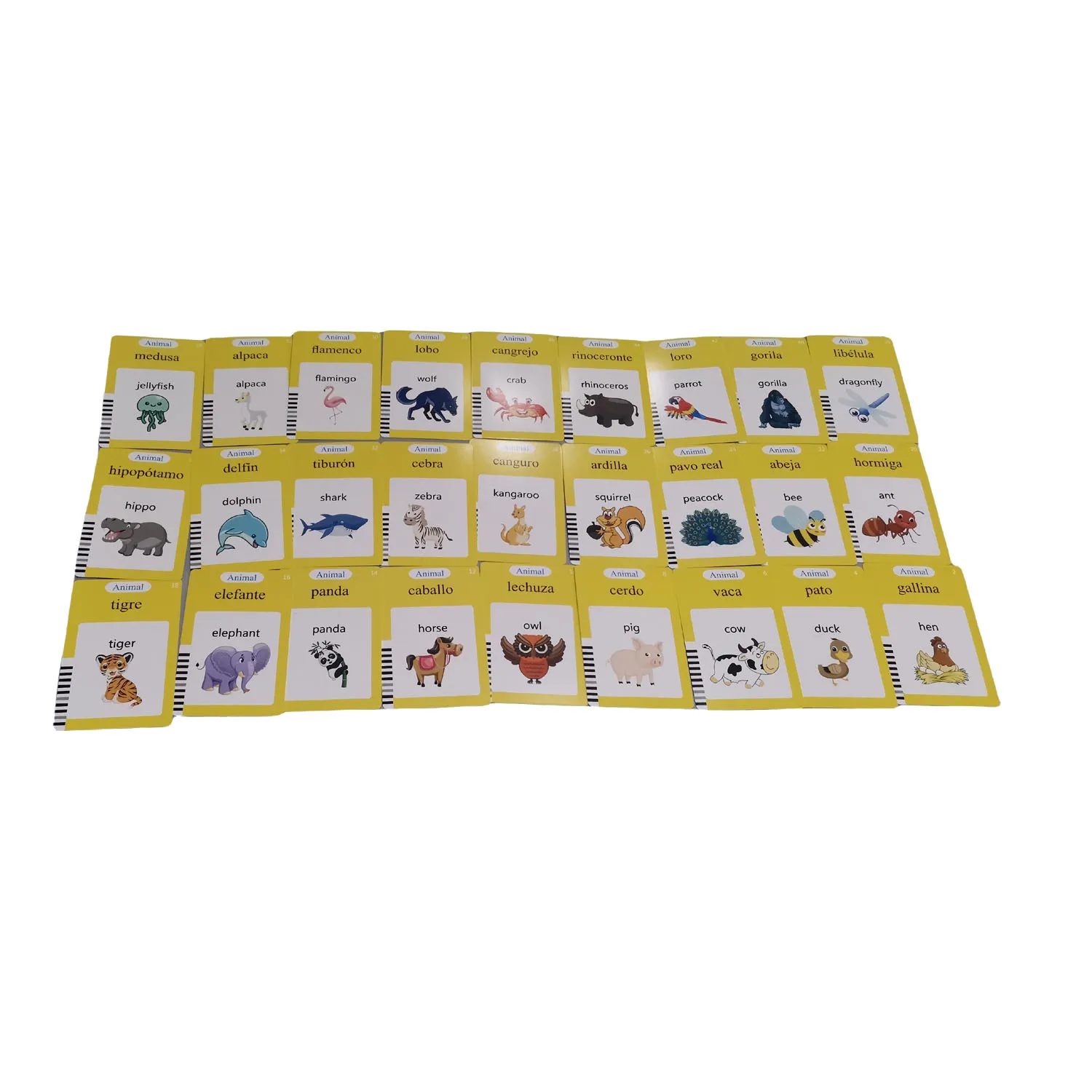 Spanish English talking flash cards cognitive cards learning toys learning machine
