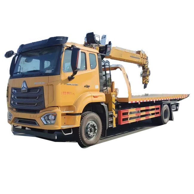 Customized HOWO 4x2 6 Meters Tow Trucks Wrecker Truck with 8 Tons Crane for Car Accidents