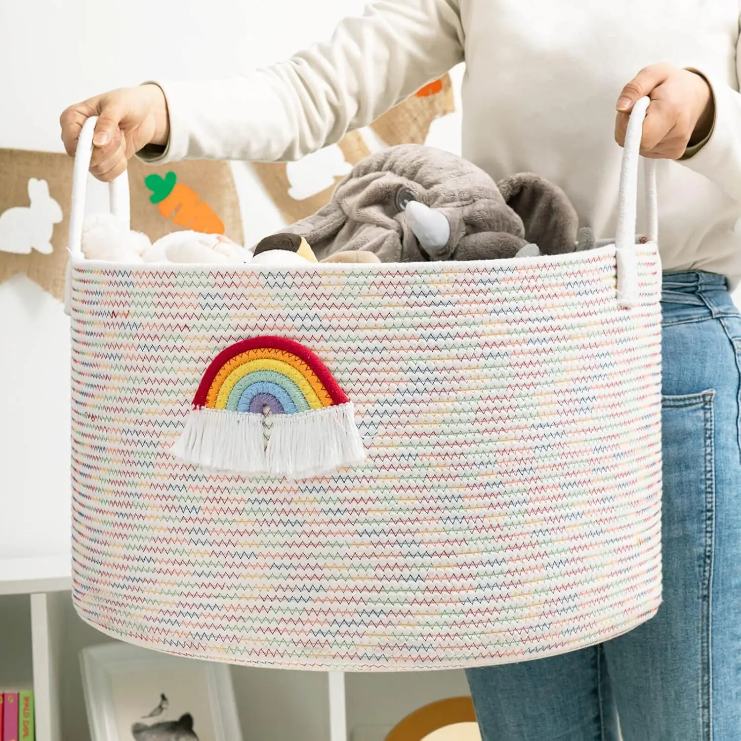 Xinyide Customized Production Factory Weaving Storage Basket Price Blanket Toy Cotton Rope Storage Basket Used for AmazonQuality