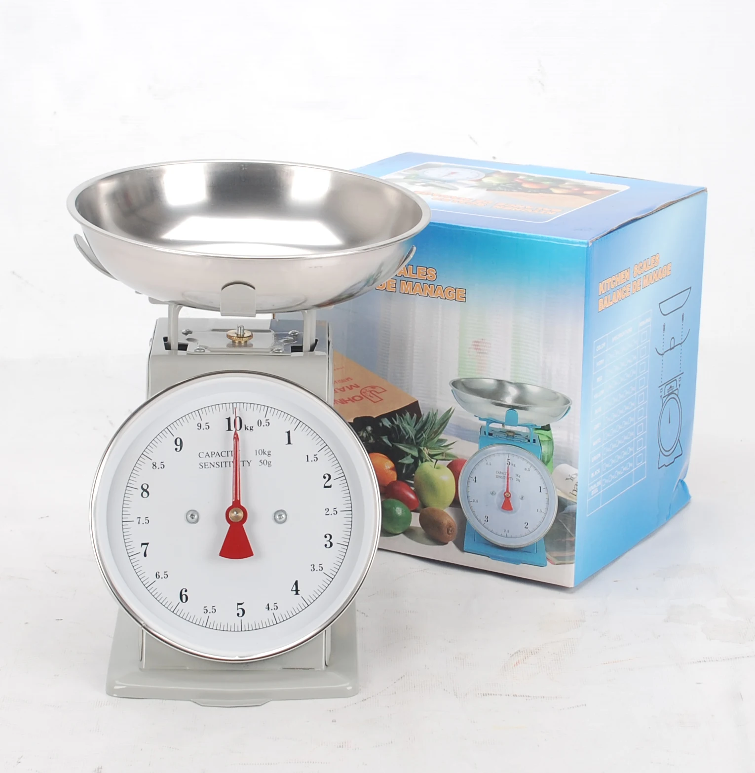 Weight Scale Balance Kitchen Weighing Mechanical Food Scales Dial Spring Scale Weigh in Bowl Metal Housing