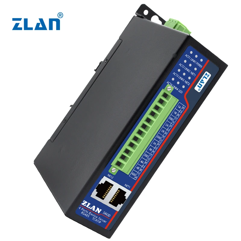 4 port Isolating serial to Ethernet TCP IP Converter Modbus RTU TCP