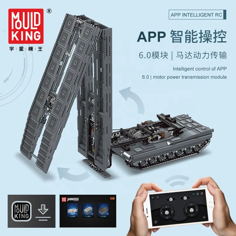 MOULD KING Blocks Technical Building Toys MOC Motorized Span Structure Car Bridge RC Tank Model Brick Block