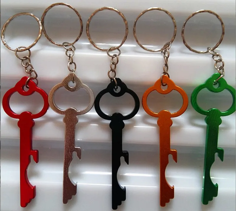 HXY Wholesale Advertising Retro Key Shape Keyring Beer Aluminum Alloy Opener Keychain Purple Custom Bottle Promotion Openers
