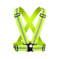 Hot Sale Hi Vis Security  Safety Five Cm Reflective Elastic Band Vest For Construction Workout Fluorescent Yellow