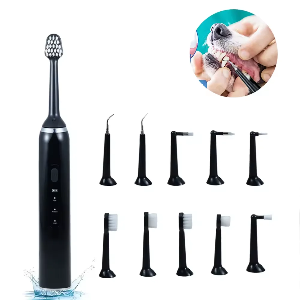 2024 Ten and One Multifunctional Dog Calculus Plaque Remover Pet Electric Toothbrush Cleaner Teeth Polishing Tool