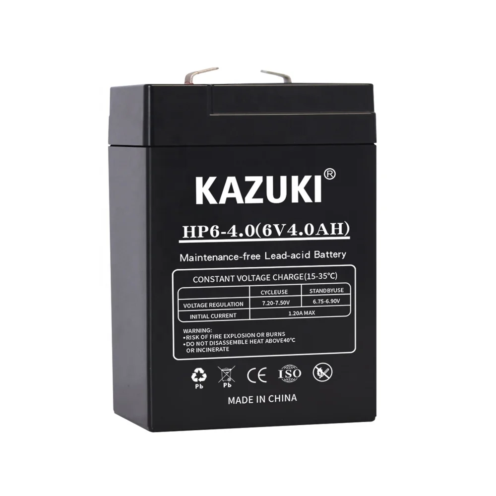 KAZUKI 6V4AH factory wholesale MF lead acid AGM sealed small capacity ups battery 6V4AHAH ups battery
