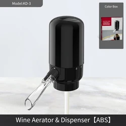 Black food grade electric wine aerator and dispenser wholesale stainless steel smart wine pourer