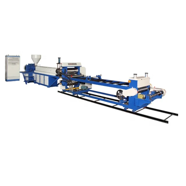 pp hips gpps pe plastic sheet extrusion machine with twin rollers traction