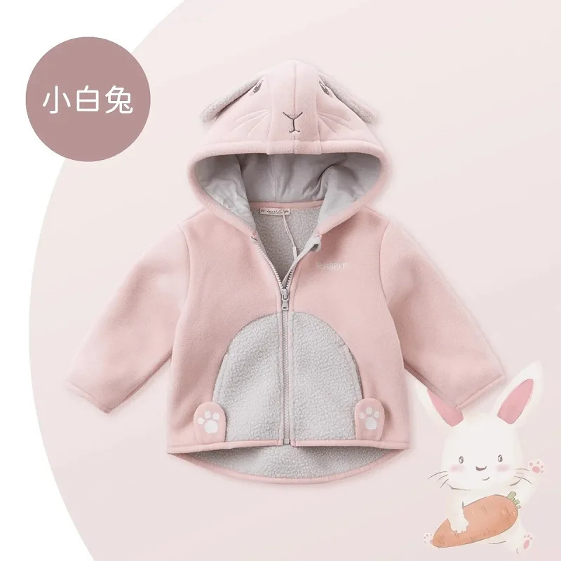 Autumn Winter Fashion Animal Design Cute Polar Fleece Jacket Toddler Girls Clothing