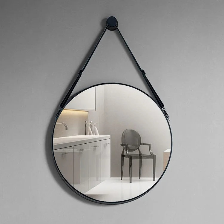 Round circle decor Makeup Dressing Hanging Hallway Framed Bathroom Wall Mirror for Bath Living Room Bedroom