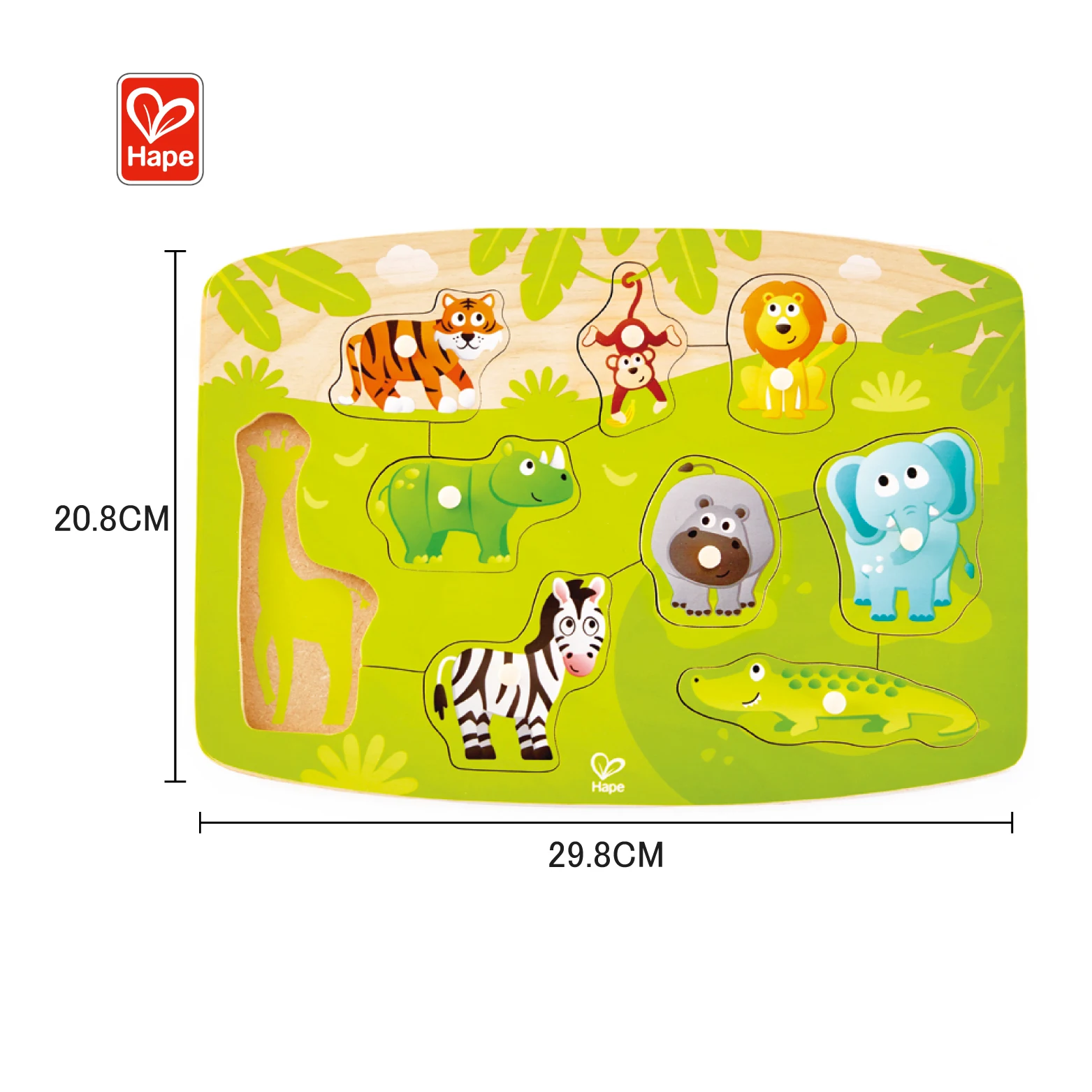 Hape Jungle Peg Education Finger Grasping  Puzzle Jigsaw Wooden Puzzle Toys educational toy for kids