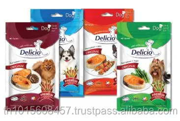 Delicio Dog training treats made with REAL SALMON and CHICKEN LIVER plus DHA and 15 Vitmamins & Minerals for BRAIN DEVELOPMENT