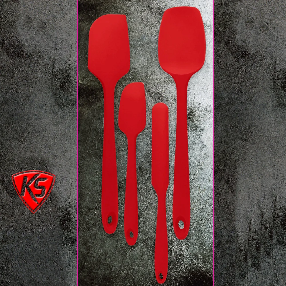 Hot Selling Heat Resistant Silicone Spatula Set Rubber Silicone Kitchen Cooking Mixing Baking Scraper for Nonstick Cookware