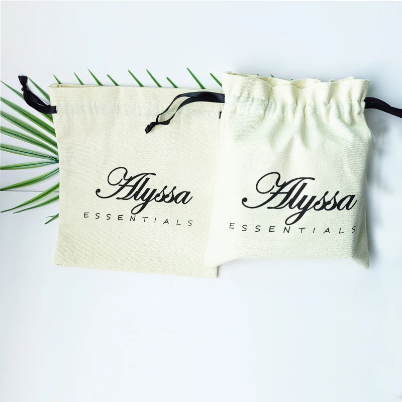 Custom Logo Printing Cotton  Cosmetic Skin Care Product Packing Bag High End Cotton Gift Makeup Bag