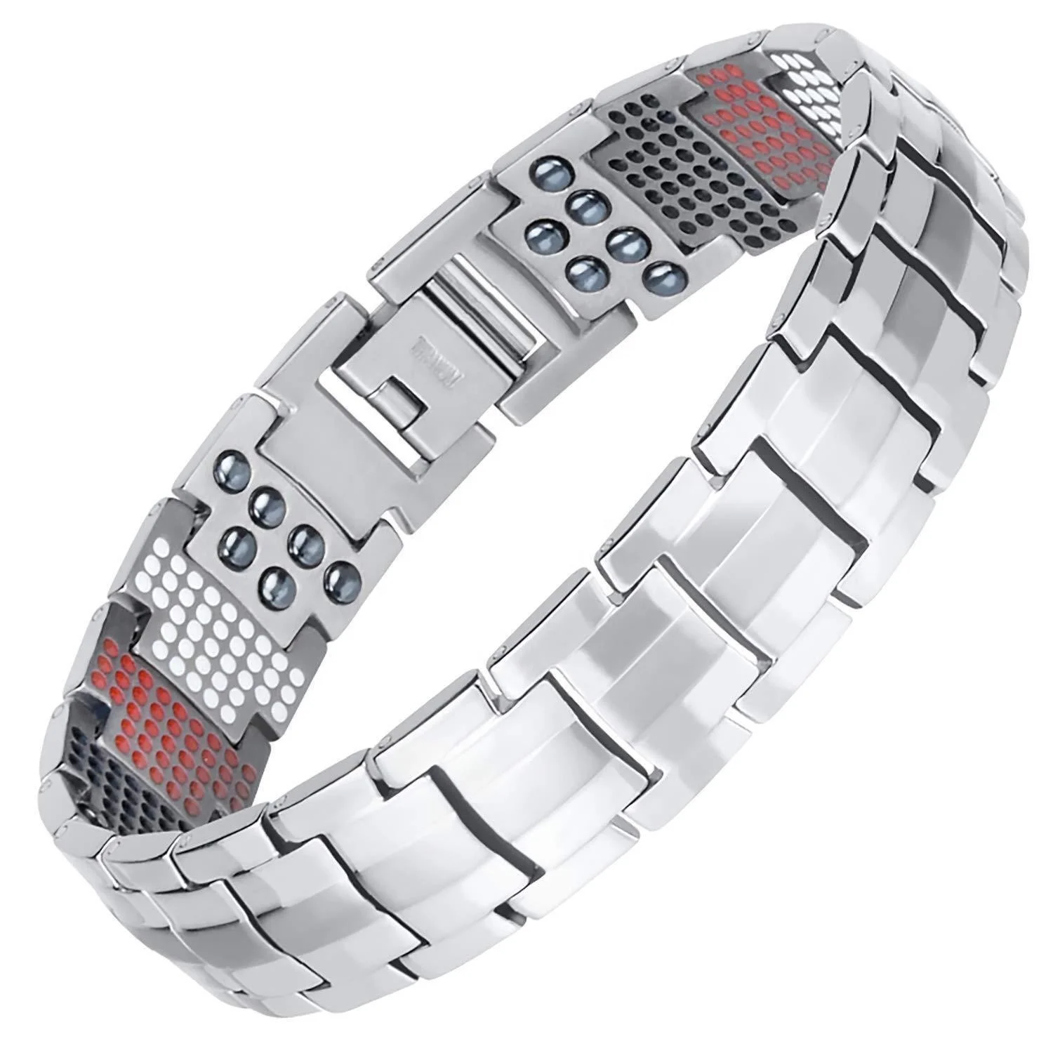 CAMAZ Titanium Mens Magnetic 4 in 1 Quantum Bracelet Japan Technology Health Care Magnetic Bracelet For Men