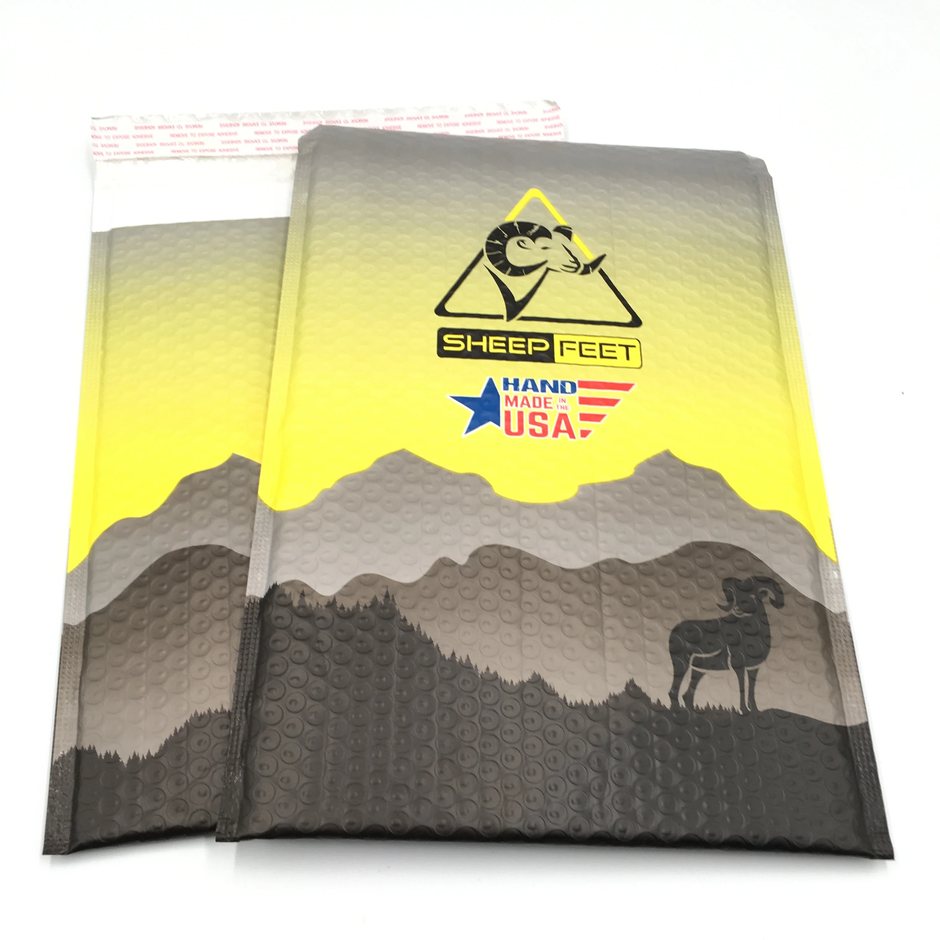 Custom Logo Printed Strong Self Seal Kraft Bubble Mailer Courier Air Mail Flyer Mailing Bags with Seal Strips