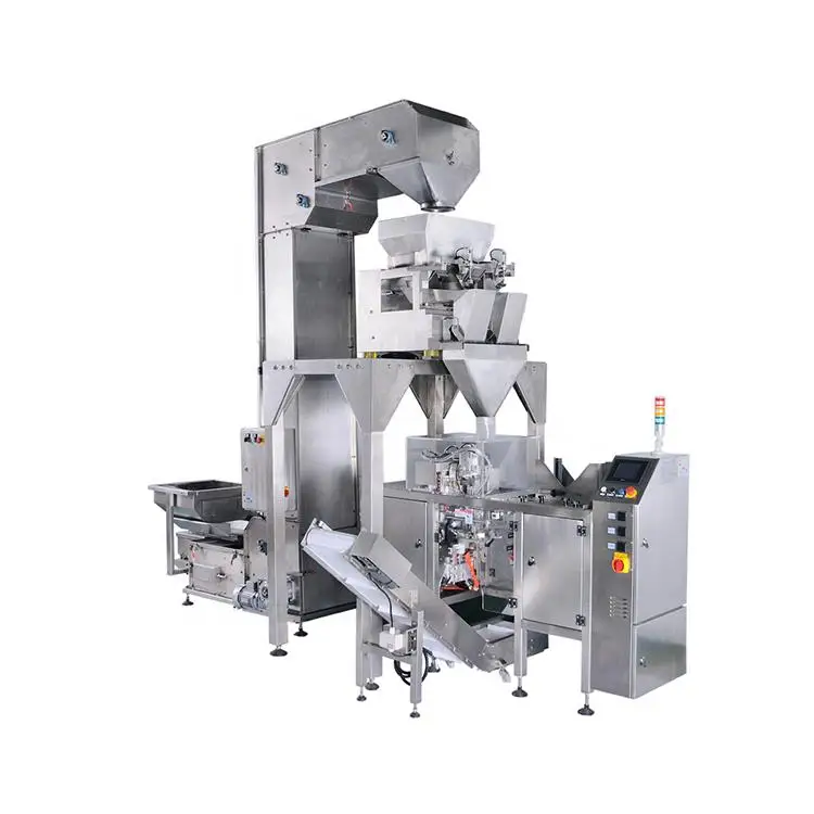 2 head linear weigher automatic packing weigher beans nuts seeds granule weighing packing machine