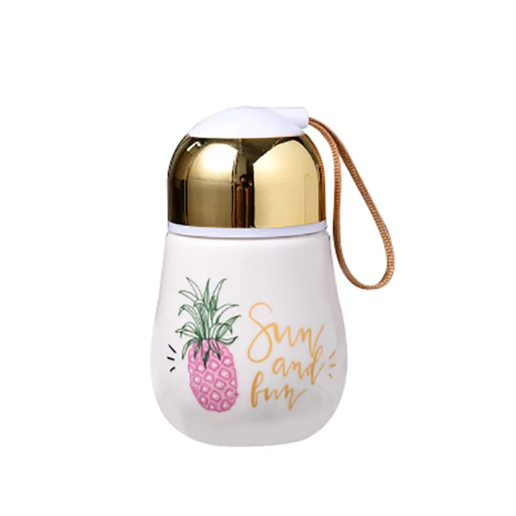 Simple cartoon pattern light bulb cup with ceramic cup