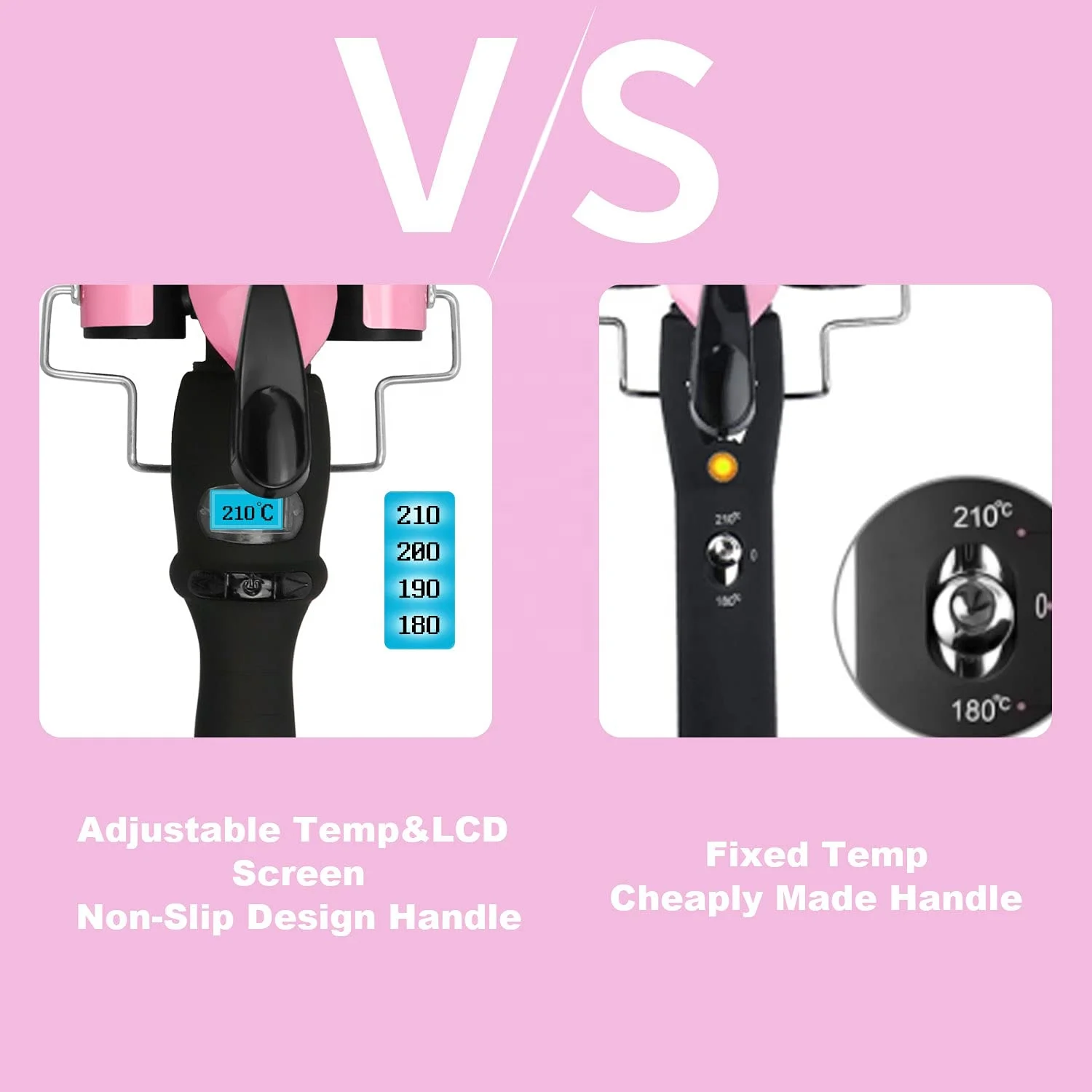 3 Barrel Curling Iron Wand Dual Voltage Hair Crimper with LCD Temp Display Temperature Adjustable Portable Hair Waver Heats Up