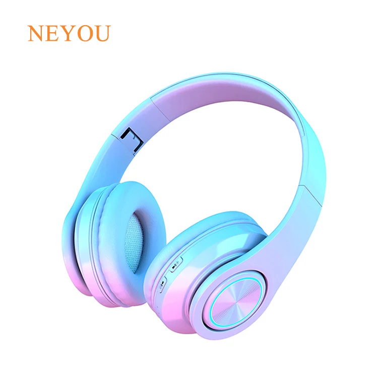 Wireless Earphone Fashion Bluetooth 5.0 Foldable Headband LED Light Wireless Headphone