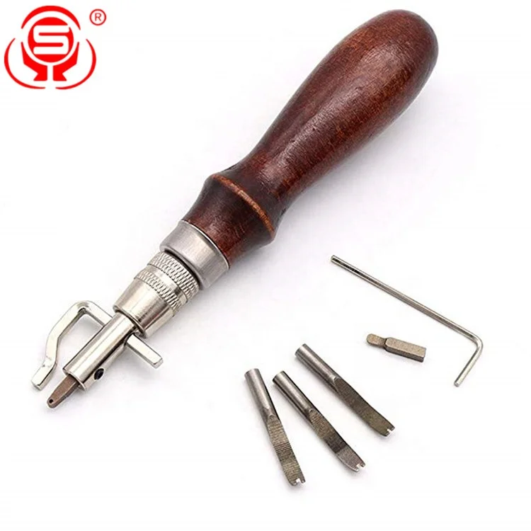 
Leather Craft Stitching Groover 7-in-1 Skiving Leather Edger Groover Skiving Edger Beveler 