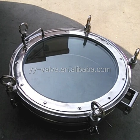 Professional China manufacturer  Sanitary stainless steel 304 316L pressure type manhole cover manway door with full sight glass
