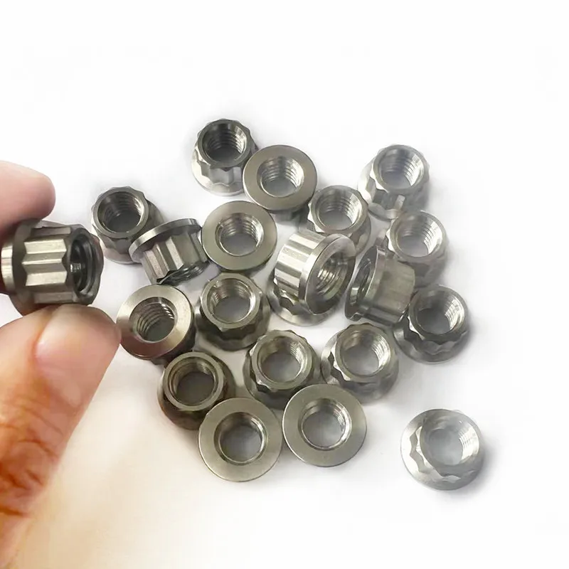 Titanium 12 pt flange nut gr5 M8
