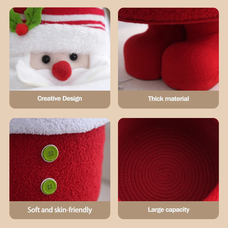 Santa Claus Organizer Christmas Gift Organizer Eco-friendly simple amphora hand-woven rattan storage basket storage box