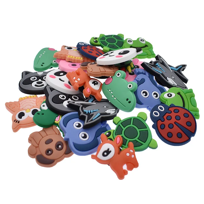 Wholesale Cute Animal Shoe Charms Clog Charms Turtle Owl Shoe Charms Soft Rubber PVC Bracelet Sandals Accessories for Kid Gifts