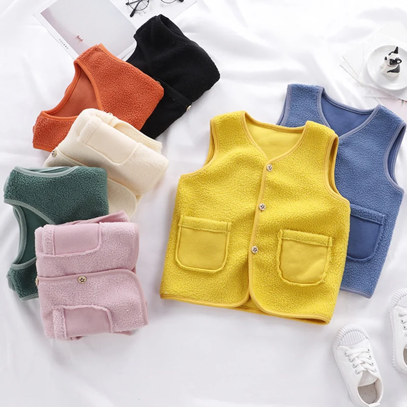 
Spring Autumn Fleece Cardigan Sweater Vest Baby Children Clothing Boys Girls Sweaters Kids Wear Baby Boy Clothes Winter 0-6Years 