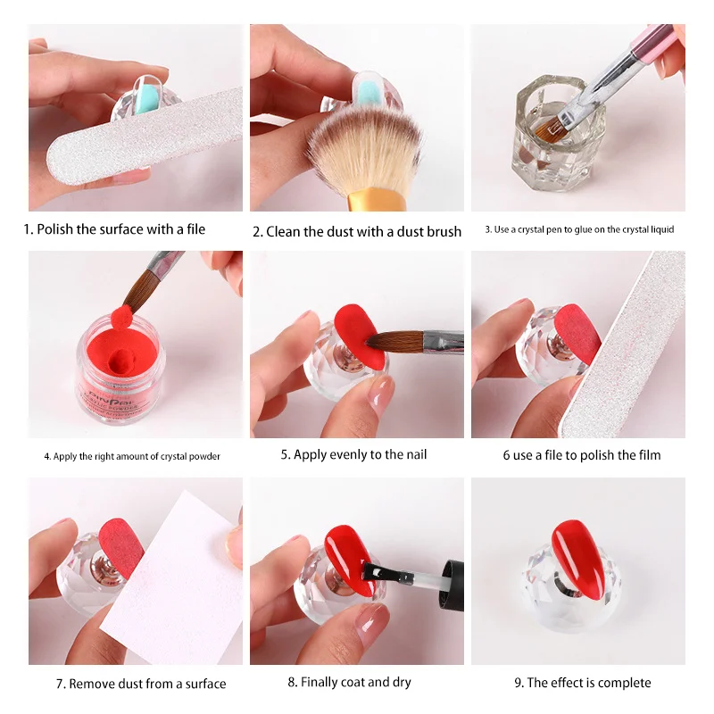 Wholesale 4 in 1 matching dipping powder acrylic and gel nail dip acrylic powder nail supplies acrylic nail dip powder