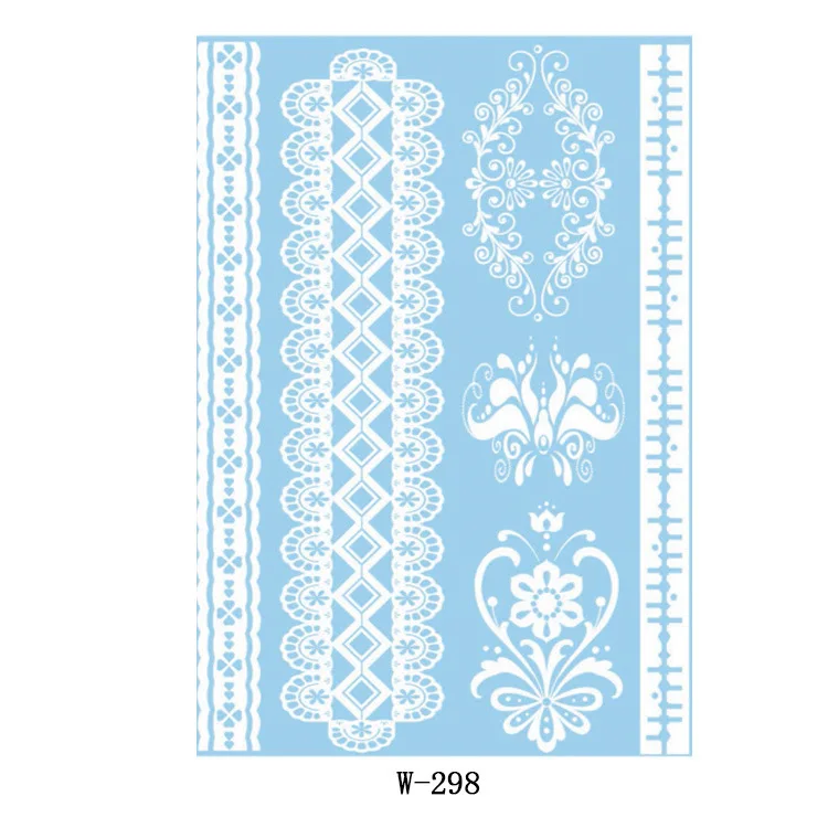 Wholesale Sexy White Laces Arm Chest Temporary Tattoo Stickers Waterproof  Fake Tattoo for Woman