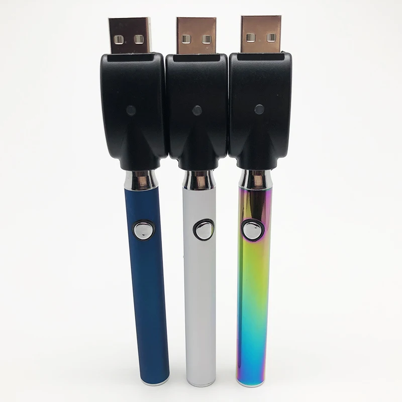 
2019 Hottest Ecig Battery 510 Thread 350mah Vape Pen Preheating Voltage Adjustable Rainbow Vertex Vape Pen Battery 