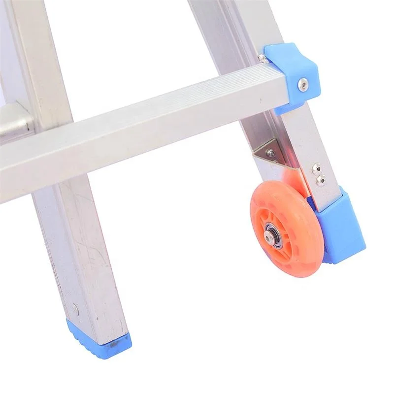 4x8 Step Aluminum Folding Multifunctional Ladder Folding Aluminum Stairs Climbing Ladder Telescopic Extension Ladder