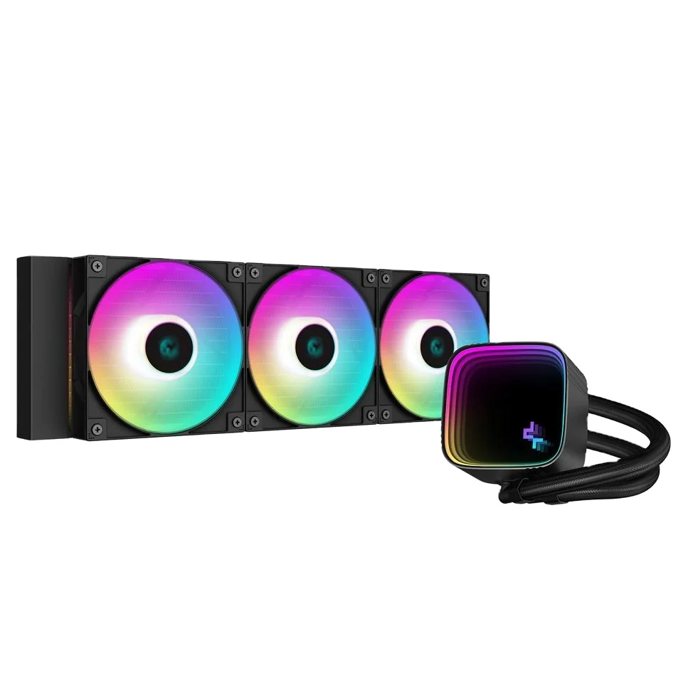 DeepCool LS720 SE Liquid Cooler 360mm 4th Gen Dual-Chamber Pump 3100RPM 300w TDP AIO Cooler Anti-Leak Tech with ARGB Fans CPU