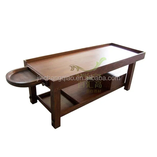333Y Ayurveda Bed Solid Wood Furniture with Leather for Oil Massage Luxury Ayurveda Massage Bed