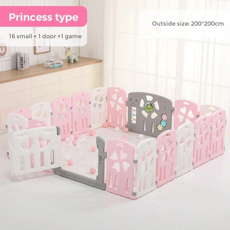 Baby Playpen Safety Fences High Quality Plastic PE Baby Play Yard 0-6years Old Baby Playpen 10 Small +1door +1game Playpen