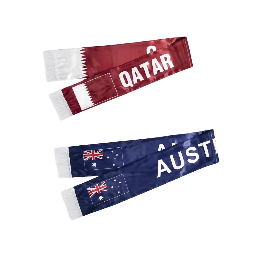 Custom Printed Football Scarf Soccer Fan Scarf Flag Cheap World Country France Flag Scarf
