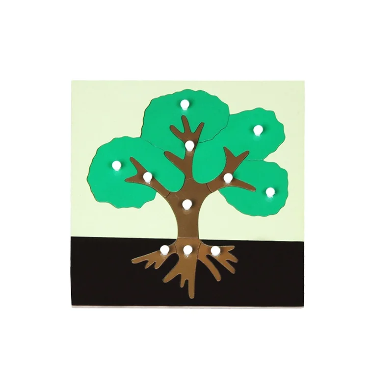 Wooden Montessori Botany learn games for kids Tree Puzzle For Kids  Germany Puzzle Map