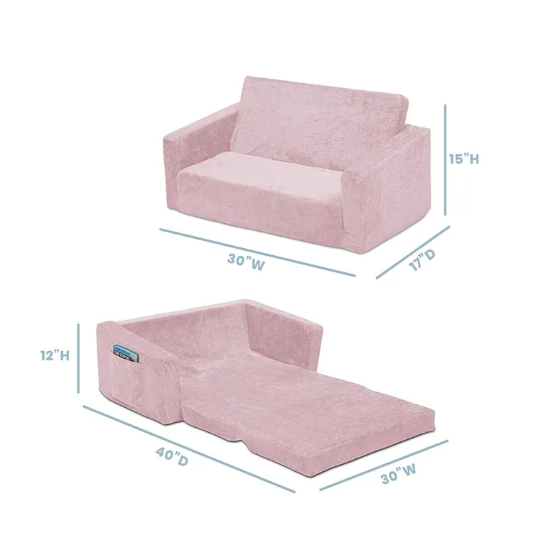 Living Room Sofa Set Furniture 2-in-1 Flip Kid Play Couch Convertible Kids Sofas Beds for Playroom Bedroom Children